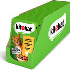 Упаковка вологого корму для котів Kitekat з Куркою в соусі 28 шт по 85 г mini slide 1