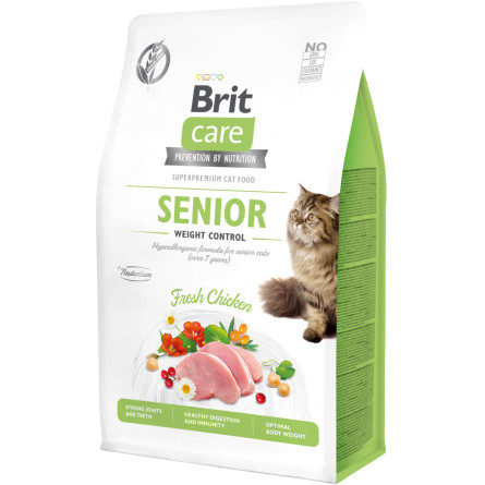 Сухой корм для пожилых кошек с избыточным весом Brit Care Cat GF Senior Weight Control с курицей 400 г slide 1