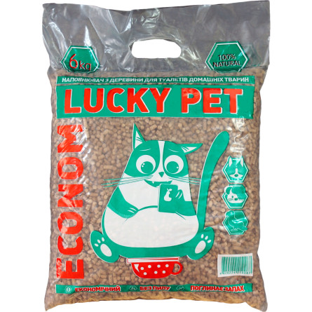 Наполнитель для кошачьего туалета Lucky Pet эконом Древесный впитывающий 6 кг