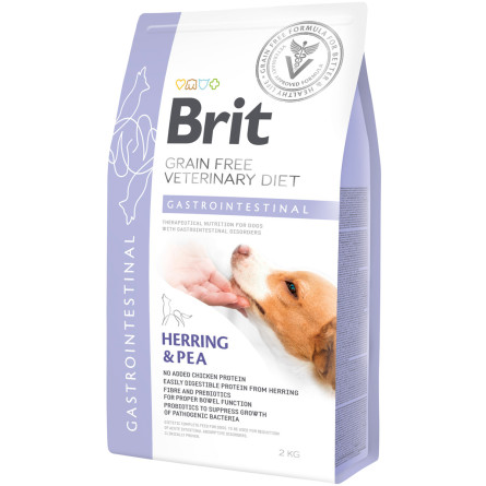 Сухой корм для всех возрастов собак Brit VetDiets при нарушениях пищеварения с селедкой лососем горохом 2 кг