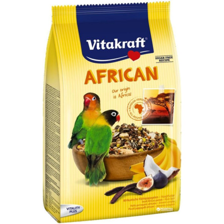 Повседневный корм для неразлучников и других маленьких африканских попугаев Vitakraft African 750 г