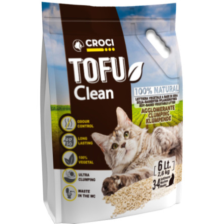 Наполнитель для кошачьего туалета Croci Тофу Clean 6 л