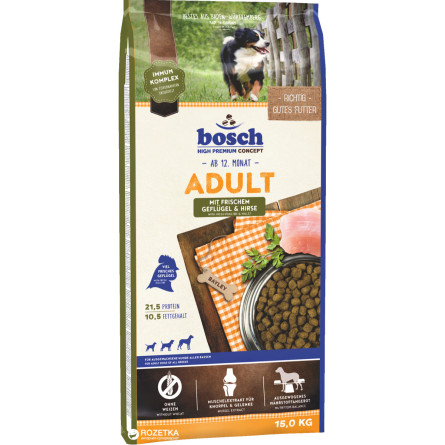 Сухий корм для собак Bosch HPC Adult Птах + просо 15 кг slide 1