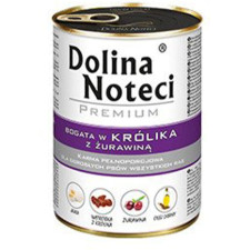 Вологий корм для собак Dolina Noteci Premium з кроликом та журавлиною 400 г mini slide 1
