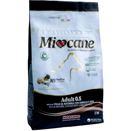 Сухий корм для дорослих собак середніх порід Morando MioCane Adult with Lamb and Rice з ягням і рисом 3 кг