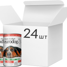 Упаковка вологого корму для дорослих собак усіх порід EuroDog з яловичиною 24 шт. по 415 г mini slide 1