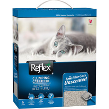 Бентонитовый наполнитель Reflex Plus для чувствительных кошек без запаха 6 л mini slide 1