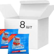 Упаковка наповнювача для котячого туалету SuperCat Стандарт Деревний вбирний 1 кг 8 шт. (8х1.7 л) (14823089304257) mini slide 1