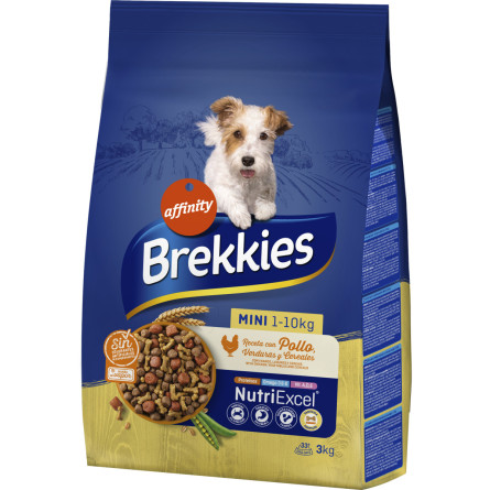 Сухой корм для взрослых собак маленьких пород Brekkies Dog Mini с курицей 3 кг slide 1