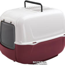 Закритий туалет для кішок Ferplast Prima 39.5х52.5х38 см Бордовий (72053799PB) mini slide 1