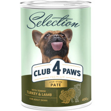 Влажный корм для взрослых собак Club 4 Paws Selection Премиум Полнорационный Паштет с индейкой и ягненком 400 г (B2550401) mini slide 1