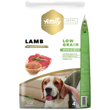 Сухий корм для собак Amity Super Premium Lamb, сухий корм для дорослих собак, з ягням 4 кг slide 1
