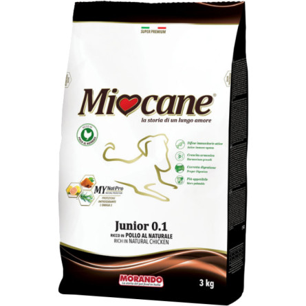 Сухий корм для цуценят всіх порід Morando MioCane Junior з натуральною куркою 3 кг