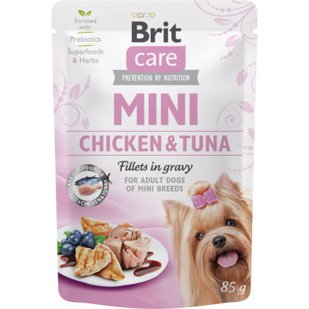 Влажный корм для собак Brit Care Mini филе курица и тунец в соусе 85 г (8595602534425 / 8595602560325)