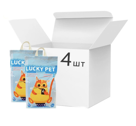 Упаковка наповнювача для котячого туалету Luсky Pet середній Бентонітовий грудкувальний 5 кг х 4 шт.