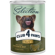 Влажный корм для взрослых собак Club 4 Paws Selection Премиум Полнорационный Паштет с курицей и говядиной 400 г (B2550301) mini slide 1