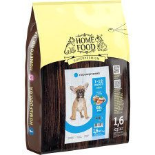 Повнораційний сухий корм для цуценят Супер преміум Home Food Puppy Mini Гіпоалергенний «Форель з рисом» 1.6 кг (4820235020262/4828332670160) mini slide 1
