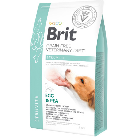 Сухий корм для дорослих собак Brit VetDiets при сечокам'яній хворобі з яйцем індичкою горохом і гречкою 2 кг