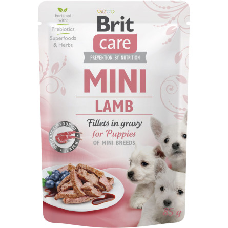 Вологий корм для цуценят Brit Care Mini філе ягняти в соусі 85 г