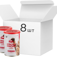 Упаковка влажного корма для взрослых котов М'ясна Миска паштет мясной с говядиной 8 шт по 415 г mini slide 1