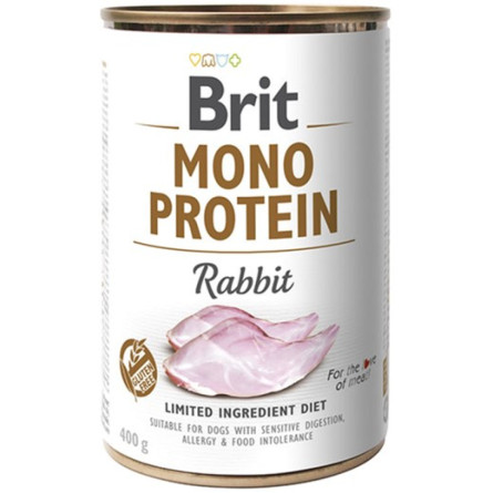 Влажный корм для собак Brit Mono Protein с кроликом 400 г