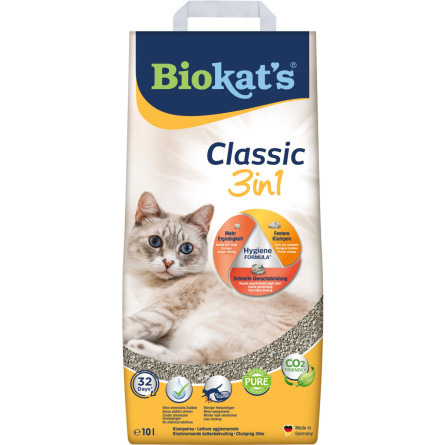 Наполнитель для кошачьего туалета Biokat's Classic 3in1 бентонитовый 10 л