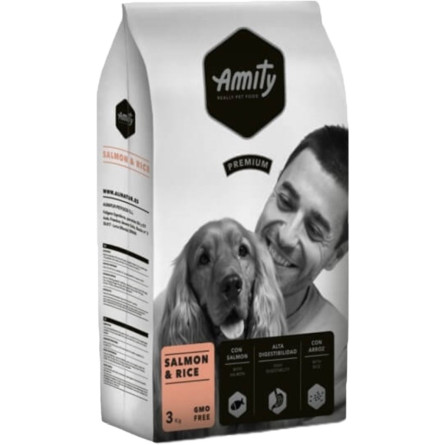 Корм для собак Amity SalmonRice гипоаллергенный с лососем и рисом 3 кг