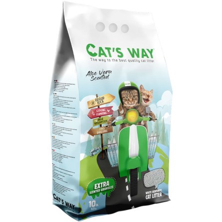 Наполнитель для кошачьего туалета Cat's Way Aloe Vera бентонитовый 10 л Зеленый