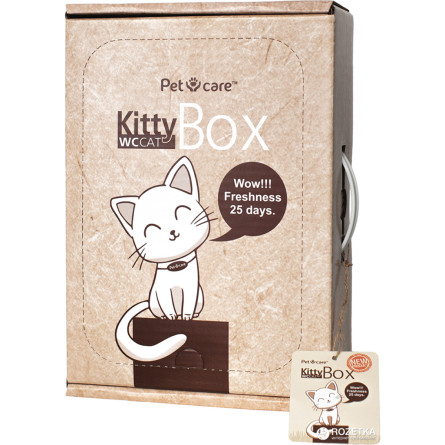 Наполнитель для кошачьего туалета KittyBox 2 в 1 Минеральный комкующийся с лотком на 25 дней без замены