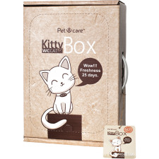 Наполнитель для кошачьего туалета KittyBox 2 в 1 Минеральный комкующийся с лотком на 25 дней без замены mini slide 1