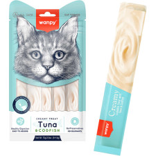 Рідкі ласощі для котів Wanpy Creamy Lickable Treats Tuna Codfish тунець з тріскою 70 г mini slide 1
