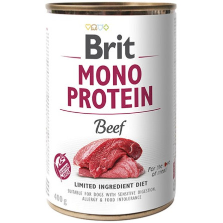 Влажный корм для собак Brit Mono Protein с говядиной 400 г slide 1