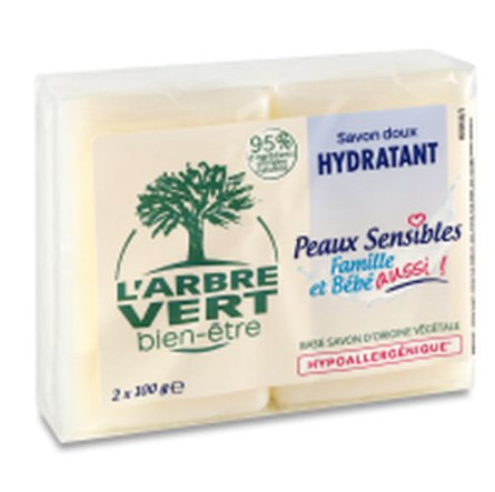 Упаковка твердого мила L'Arbre Vert Sensitive для чутливої шкіри з екстрактом солодкого мигдалю 100 г х 2 шт