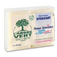 Упаковка твердого мила L'Arbre Vert Sensitive для чутливої шкіри з екстрактом солодкого мигдалю 100 г х 2 шт mini slide 1