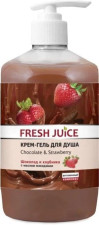 Крем-гель для душа Fresh Juice Chocolate Strawberry 750 мл mini slide 1