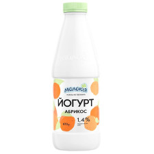 Йогурт Молокія Абрикос питний 1,4% 870г mini slide 1