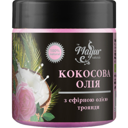 Натуральное Кокосовое масло Mayur с эфирным маслом Розы 140 мл