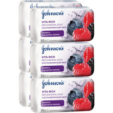Упаковка мыла Johnson’s Body Care Vita Rich Восстанавливающего с экстрактом малины 90 г х 6 шт mini slide 1