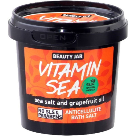 Соль для ванны Beauty Jar Vitamin Sea морская антицеллюлитная с маслом грейпфрута 150 г