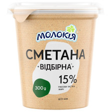 Сметана Молокія Відбірна 15% 300г mini slide 1