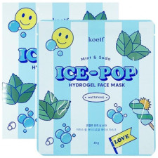 Гідрогелева маска для обличчя з м'ятою і содою Koelf Mint&Soda Ice-Pop Hydrogel Face Mask 30 г 5 шт. mini slide 1