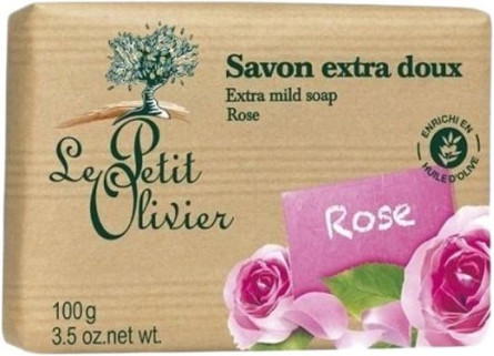 Екстраніжне мило Le Petit Olivier 100% vegetal oils soap Троянда 2х100 г slide 1