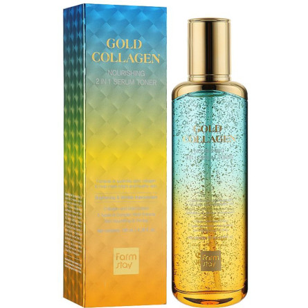 Тонер-сыворотка для лица FarmStay Gold Collagen Nourishing 2 in 1 Serum Toner 130 мл