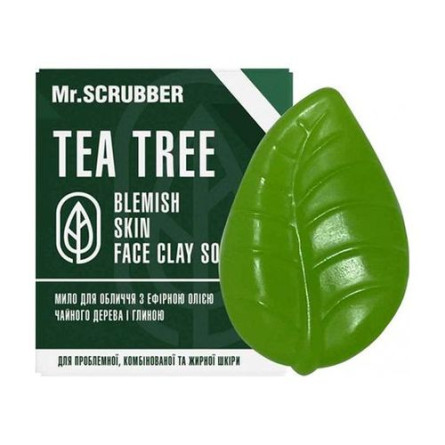 Мило для обличчя і тіла Mr.Scrubber Blemish Skin Face Clay Soap Tea Tree з олією чайного дерева 130 г