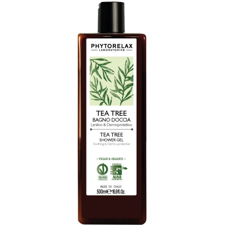 Гель для душу заспокійливий та очищаючий Phytorelax Тea Тree Vegan & Organic 500 мл