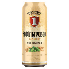 Пиво ППБ Бочкове Нефільтроване з/б 4,8% 0,5л mini slide 1