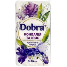 Крем-мило туалетне тверде Dobra Конвалія та ірис 5 х 70 г mini slide 1