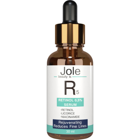 Сироватка для обличчя Jole Retinol 5 Serum з ретинолом 0.5%, ніацинамідом і центеллою 30 мл