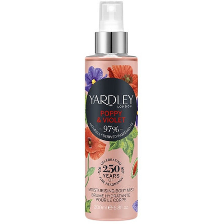 Міст зволожувальний парфум для тіла та волосся Yardley Poppy Violet Moisturising Fragrance Body Mist 200 мл slide 1