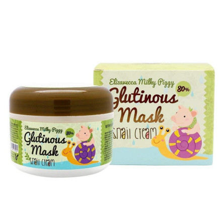 Крем-маска нічна з муцином равлика Elizavecca Milky Piggy Glutinous Mask 80% Snail Cream 100 мл